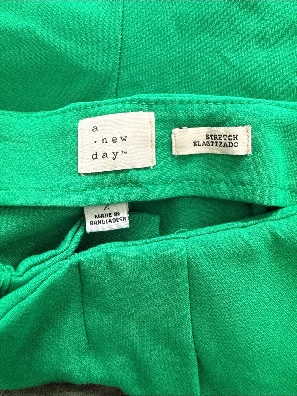 a new day Bright Green High-Waist Pleated Women’s Shorts - Picture 3 of 3